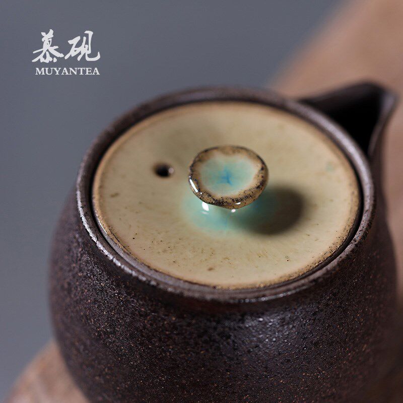 慕砚日式简约宝瓶壶纯手工粗陶功夫茶具泡茶壶复古茶道单壶手抓壶