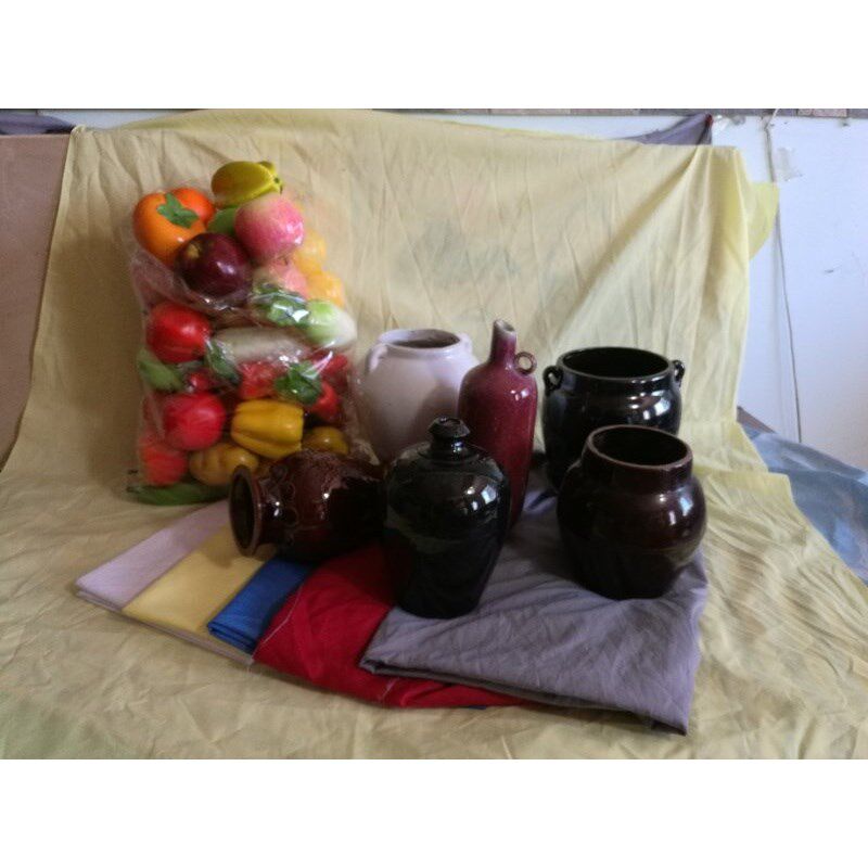 教具美术用品画材 陶瓷器静物陶罐衬布蜡果组合素描套装 包邮