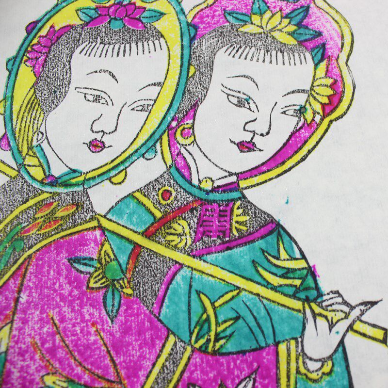 陕西凤翔木版年画木板年画装饰画手工工艺品民俗风情画门神门心画