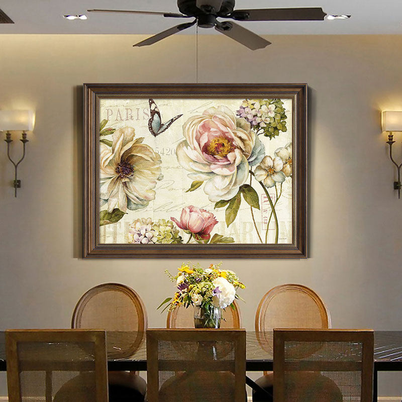美式餐厅装饰画单幅饭厅挂画玄关欧式客厅沙发背景墙水果壁画草莓