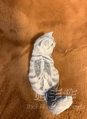 手工定制猫咪石膏英短美短布偶猫桌面摆件去世宠物留念纪念摆件