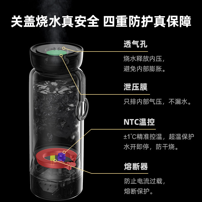 韩国大宇便携式烧水壶旅行彩虹杯电热水壶迷你小型家用烧水杯保温