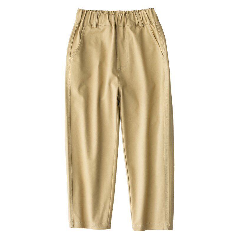 男童校服裤子儿童西裤卡其色休闲裤小学生白色女童春秋米色长裤