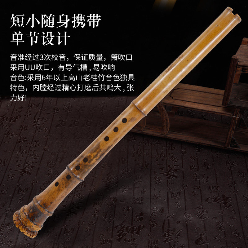 桂竹箫大头萧初学8孔专业演奏尺八单节洞箫乐器成人竹根包邮竹幽
