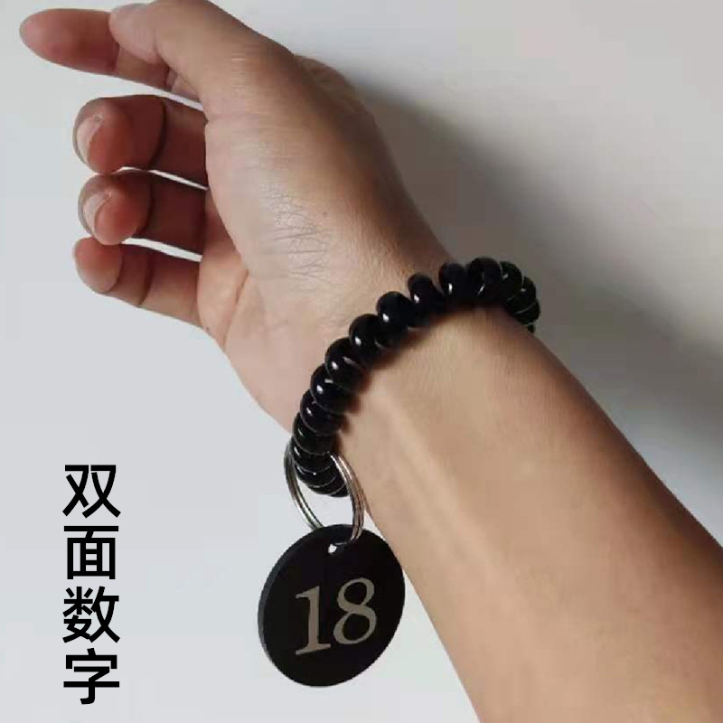 洗浴手牌号码牌数字亚克力存包牌搓澡泳池编号牌叫号牌数字牌手圈