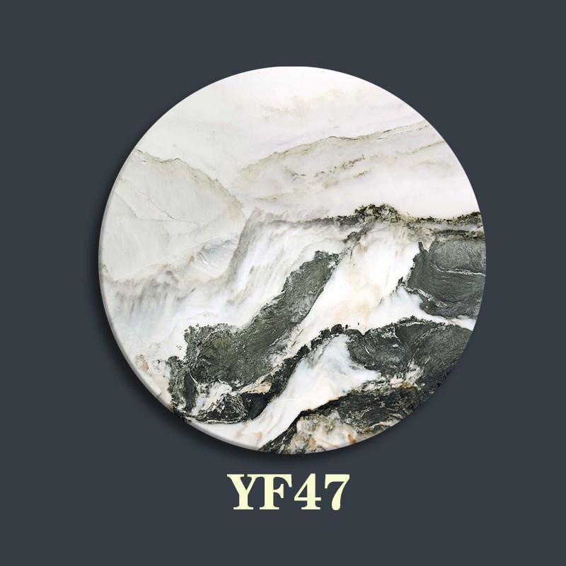 太师椅靠背云石人造大理石定制山水画石画摆件屏风石家俱石镶嵌石