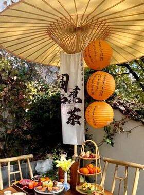 中典非遗手工油纸伞古镇庭院花园大伞防雨防晒实用复古户外遮阳伞