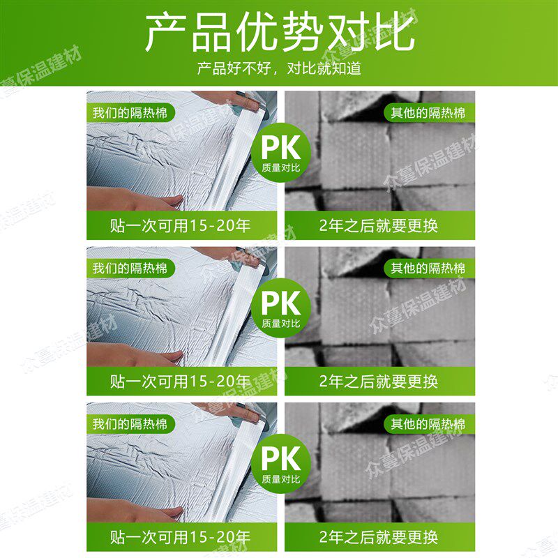 隔热棉保温棉屋顶楼顶防火耐高温防晒自粘橡塑铝膜隔热板铝箔材料