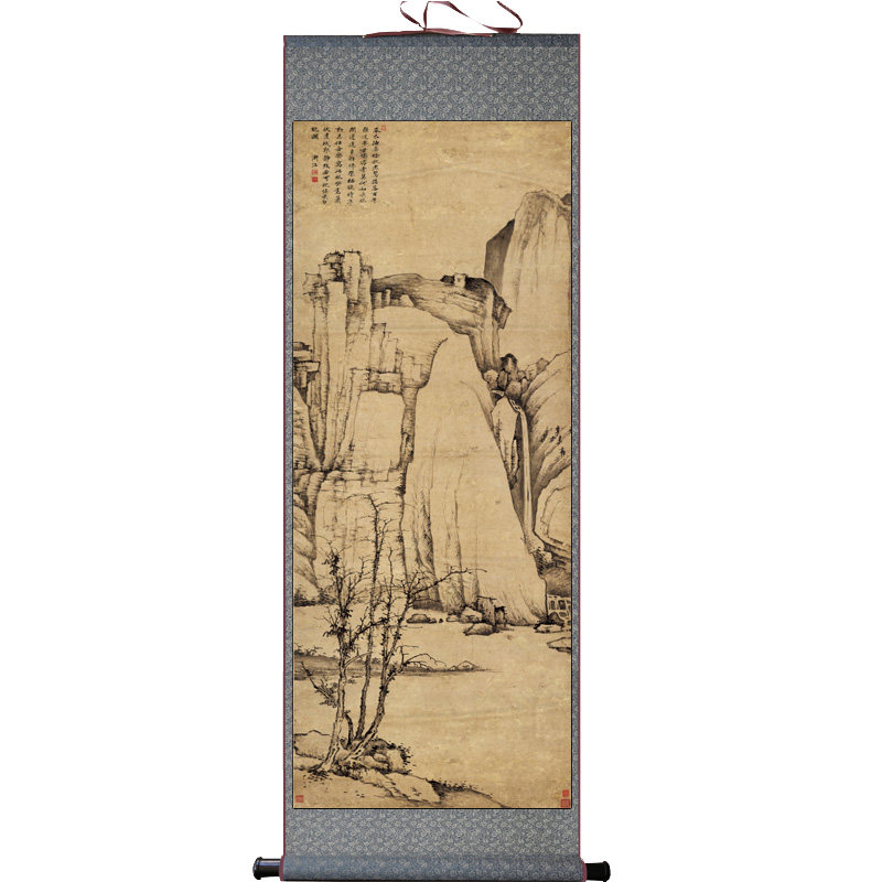 古代名家字画山水画国画水墨画绢画仿古宣纸国画高清微喷山水绢画