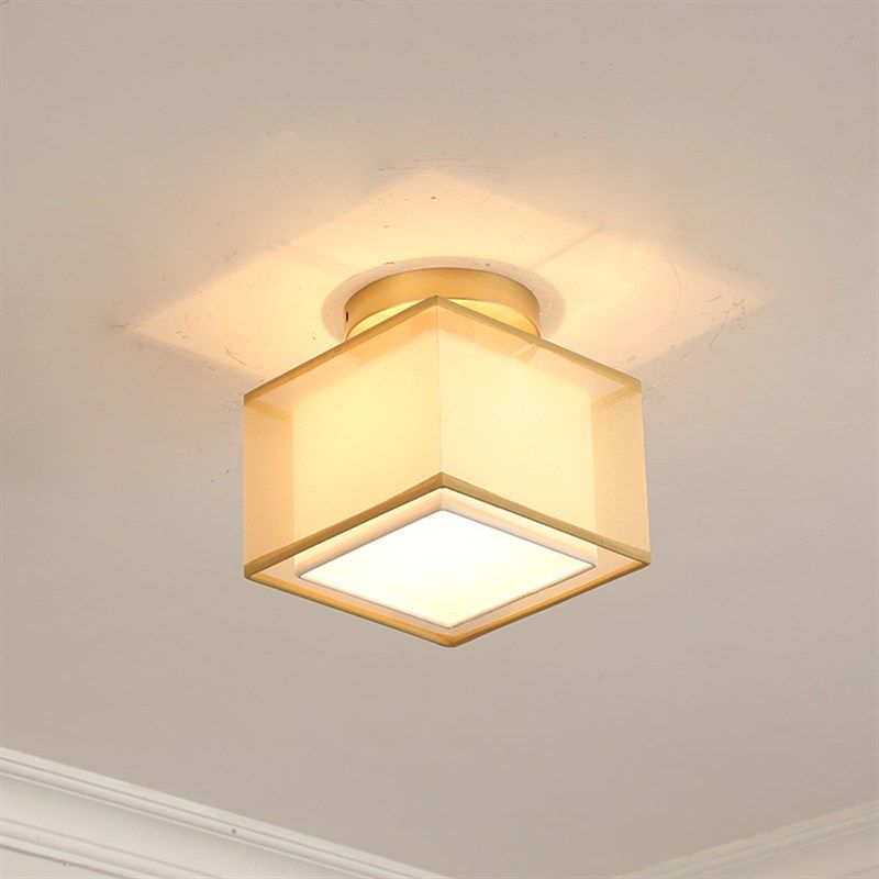 新中式LED节能灯2年新款布艺异型小阳台灯吧台过道玄关客风灯具