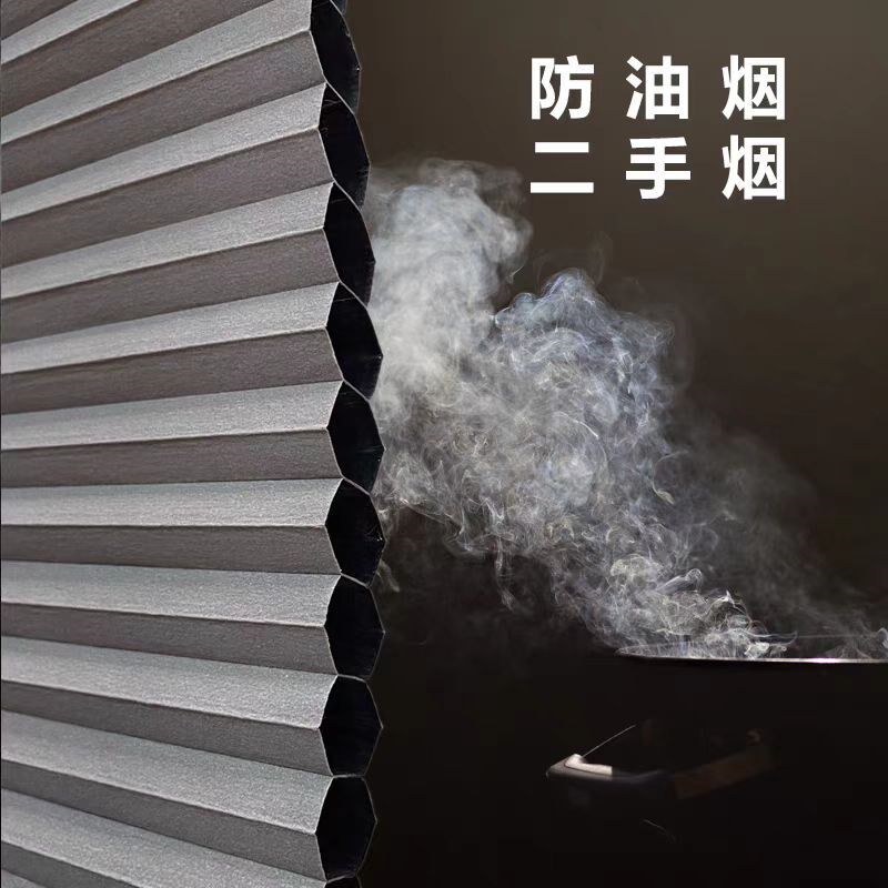 隐形蜂巢帘折叠推拉门防风厨房卫生间阳台卧室铝合金隔断门防油烟