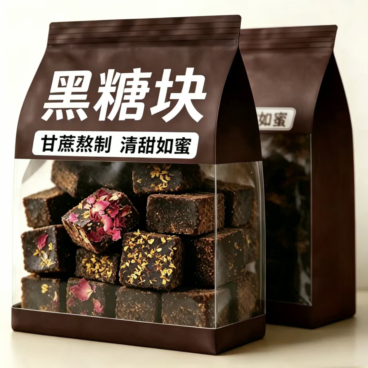 【三种口味】黑糖块黑糖姜茶原味玫瑰老姜甘蔗黑糖红糖块