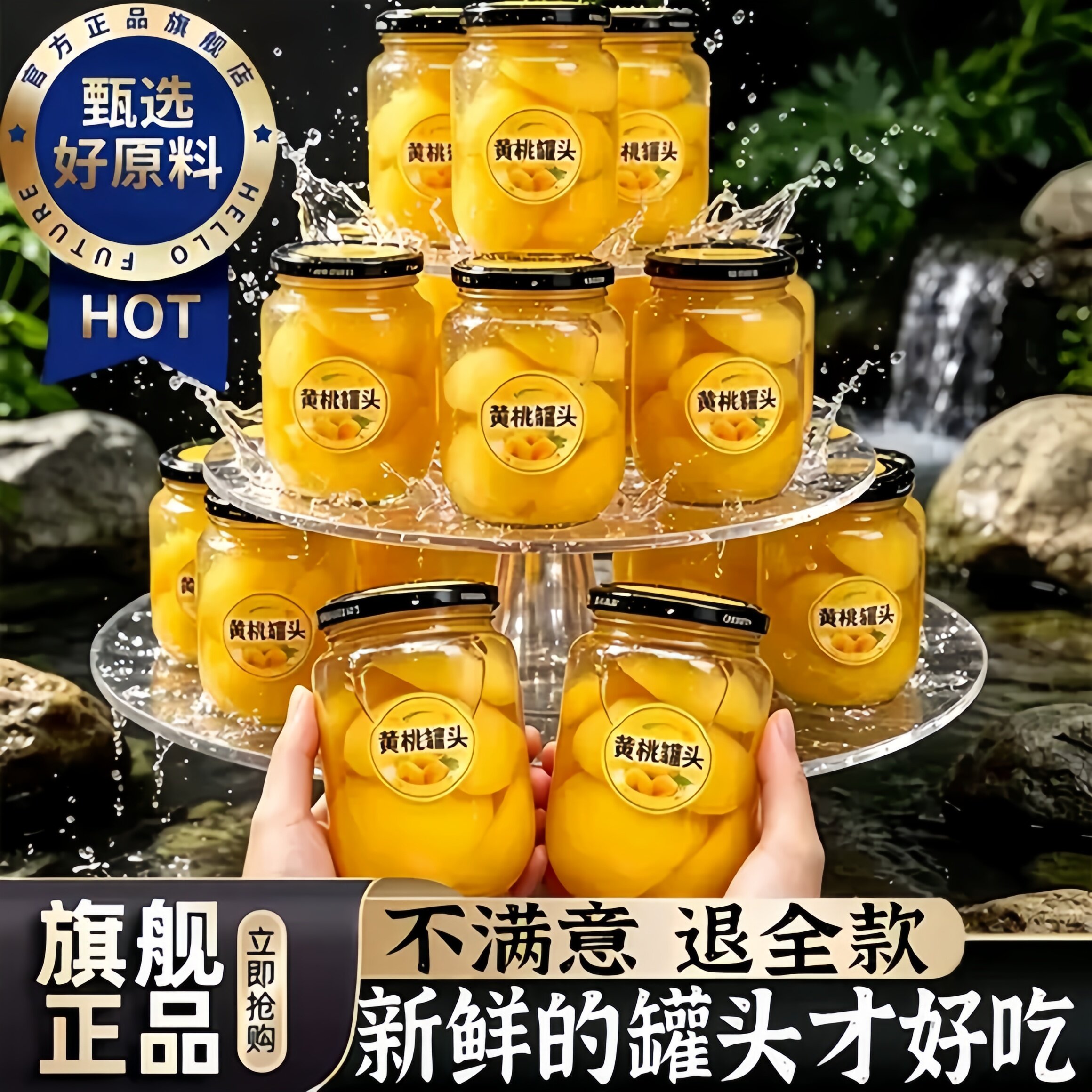胖东来特级砀山黄桃罐头新鲜无添加剂旗舰店水果罐头即食