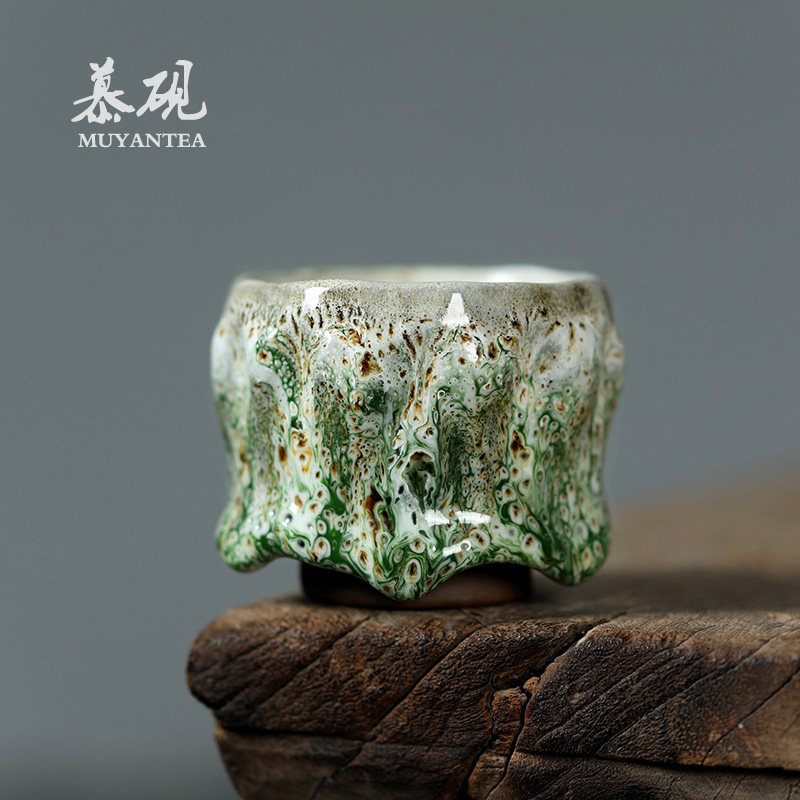 慕砚手作志野烧主人杯日式柴烧品茗茶杯陶瓷功夫茶具单杯创意茶盏