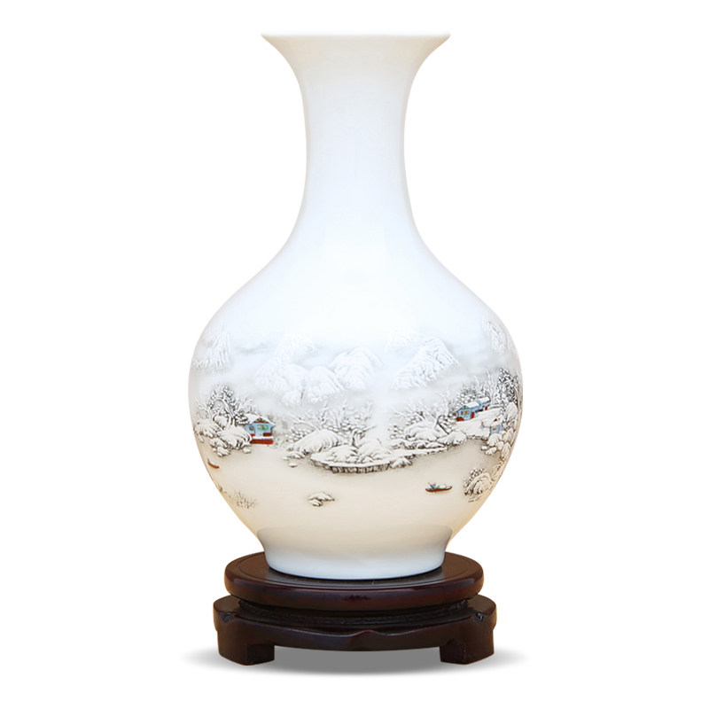 景德镇陶瓷器办公室花瓶摆件工艺品客厅插花家居博古架酒柜装饰品