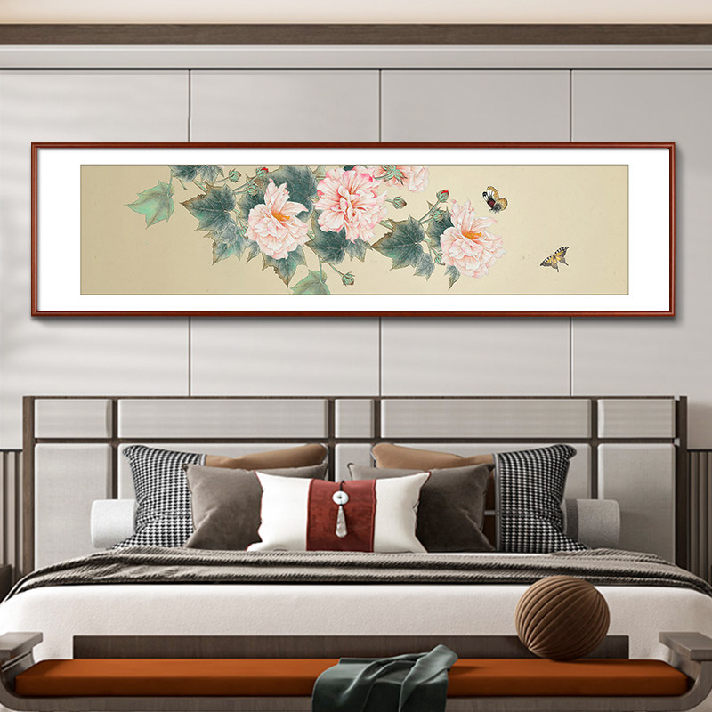 繁花似锦国画新中式卧室床头画牡丹花鸟挂画客厅装饰画中国风壁画
