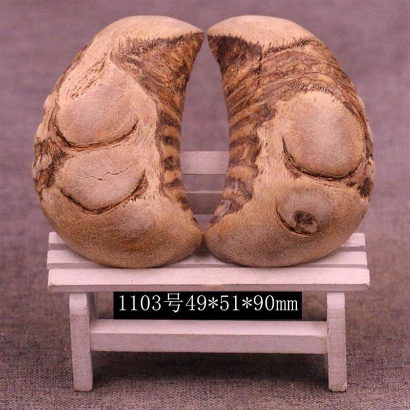 竹根雕精品带竹钉实心竹根阴阳圣杯圣卦纯手工打磨制作