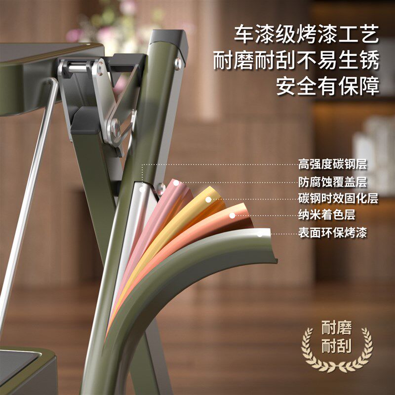家用折叠多功能梯子伸缩加厚室内儿童垫脚凳人字步梯房车凳小型梯