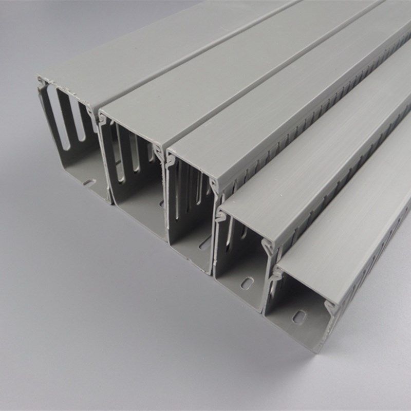灰色行线槽PVC配电柜走线槽U型齿形线槽25*30*35*45*50*80*100