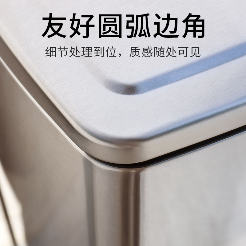 绿恩不锈钢分类垃圾桶脚踏式带盖大号办公室写字楼道公共场所商用