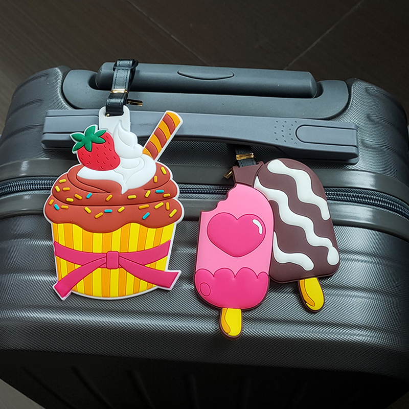 创意食物水果PVC软胶行李牌可爱卡通吊牌挂件旅行登机牌行李挂牌