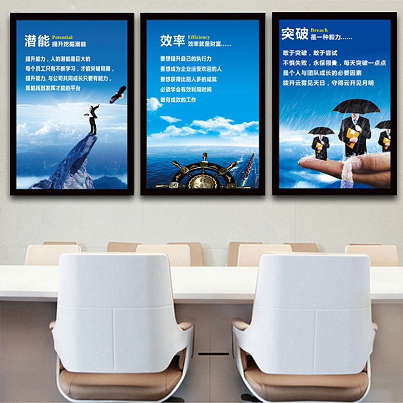 办公室会议室挂画公司走廊过道装饰画企业文化墙励志名言标语墙贴