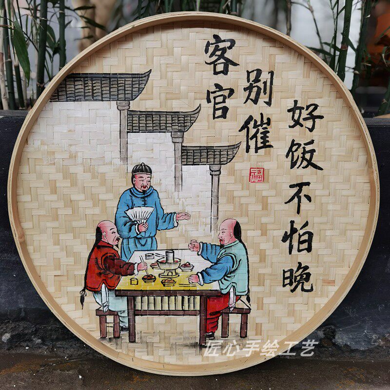 手绘新款人物无框画墙农家乐餐厅餐馆饭店墙上装饰画创意挂件挂画