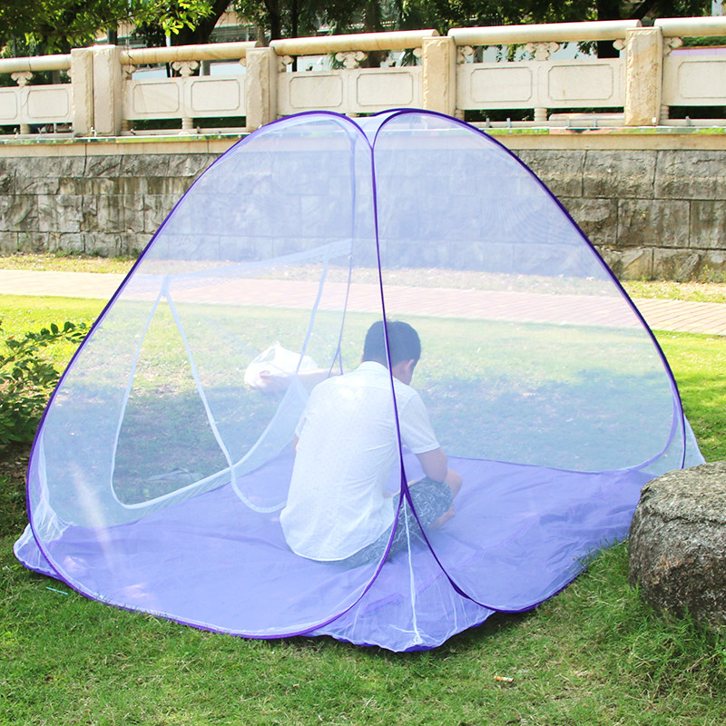 夏季户外免安装蚊帐2m打地铺可折叠便携带野外露营帐篷蒙古包蚊帐