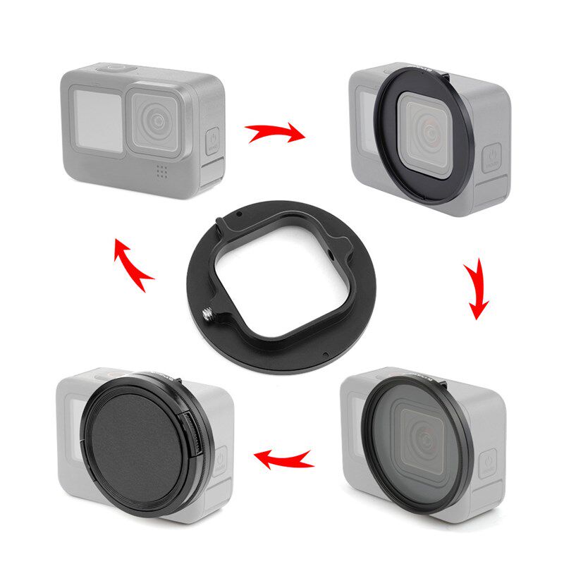 适用于GoPro hero9配件滤镜转接环52mm铝合金镜头框固定支架拓展