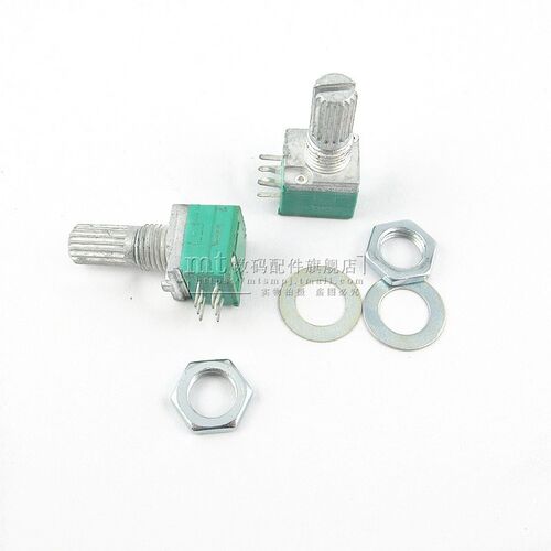【MT】双联6脚 09型 音响/功放/密封电位器 B10K 柄长15MM 配螺母