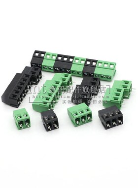螺钉式PCB接线端子DG/KF128-2P 3P 5.0MM间距 可拼接 5.08MM 黑色