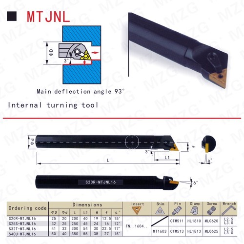 MZG数控精密车内孔车刀杆S16Q S20R S25S S32T -MTJNR16 -MTJNL16