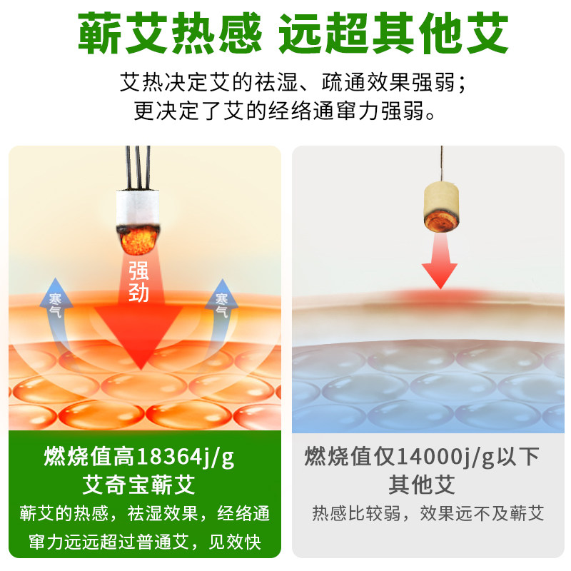 湖北蕲春蕲艾柱纯三年陈正品家用艾草叶艾条艾灸官方旗舰店李时珍