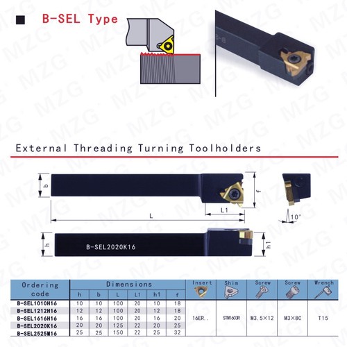 MZG数控排刀机床外螺纹车刀B-SEL/R 1212 1616 2020 2525 H K M16