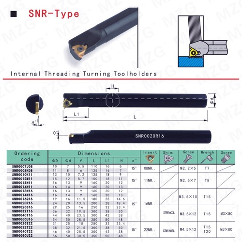 MZG数控内螺纹车刀杆SNR00 08K08 10K11 12M11 16Q 20R 25S 16 22