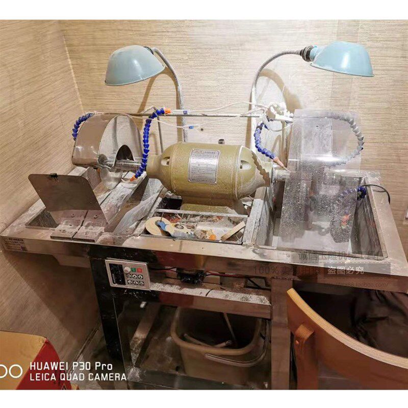 多功能玉石雕刻机家用切割机不锈钢双头冲胚抛光机万能横机砂轮机