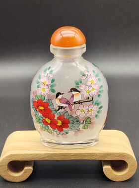 内画鼻烟壶方形壶瓶内画特色工艺品纯手工外事送礼礼品中国风摆件