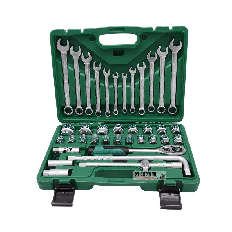 久保田38件套筒扳手组合工具汽修机修维修保养组合套装随车工具