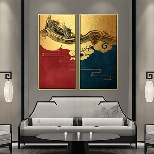 网红中国风新中式装饰画书房客厅壁画卧室床头玄关餐厅入户喜庆挂
