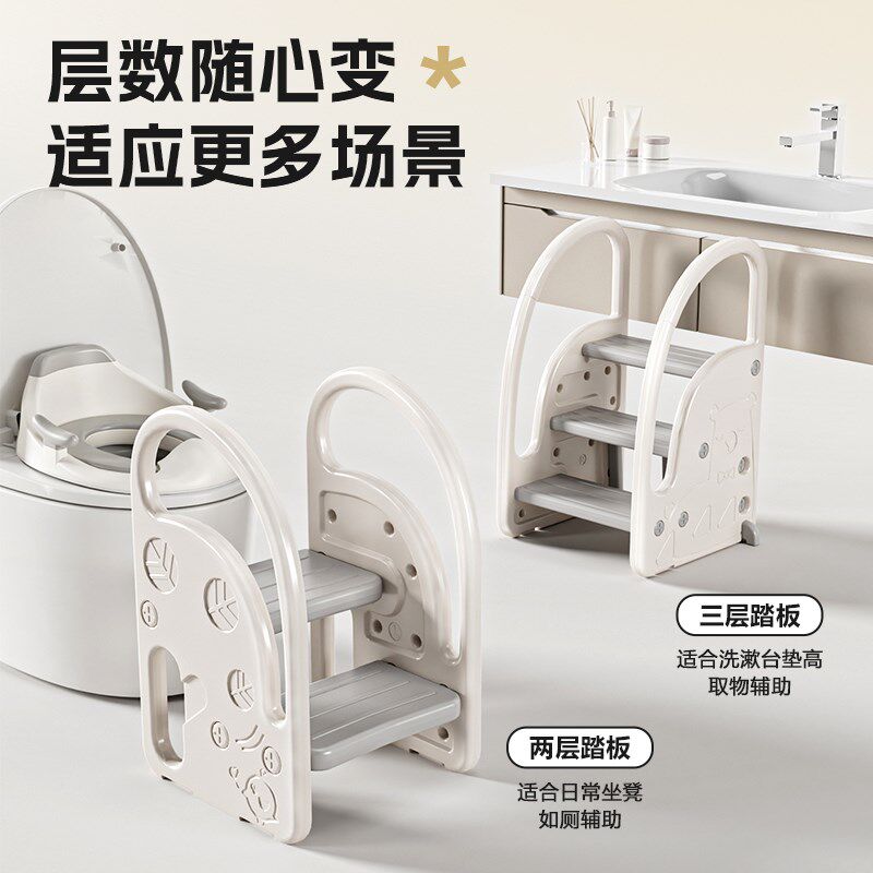 巧乐熊宝宝洗手台阶凳儿童垫脚凳婴儿洗脸楼梯洗漱台踩脚凳折叠
