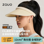 晚晚同款zauo防晒空顶大檐太阳帽