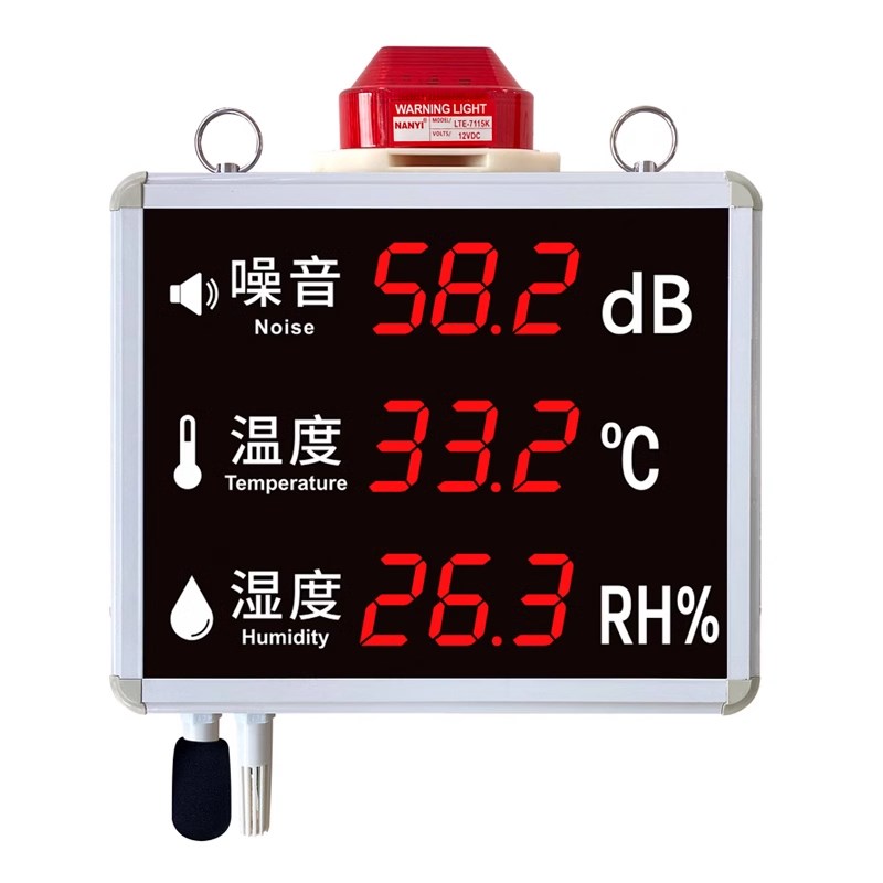 壁挂式分贝仪医院噪音计大屏幕温湿度测试仪学校高精度酒吧噪音仪