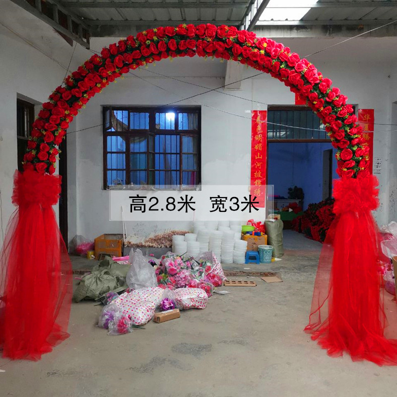 婚庆花门绢花拱门定制各种尺寸花门支架定做花门道具拱形心形架子