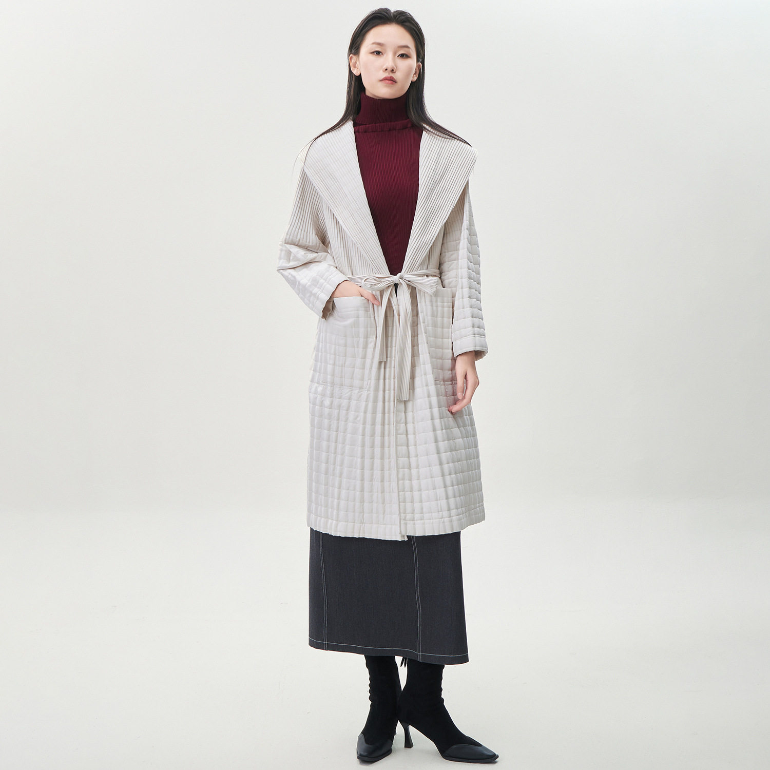 棉衣冬装新款厚款保暖棉服女中长款宽松系带大码棉袄外套