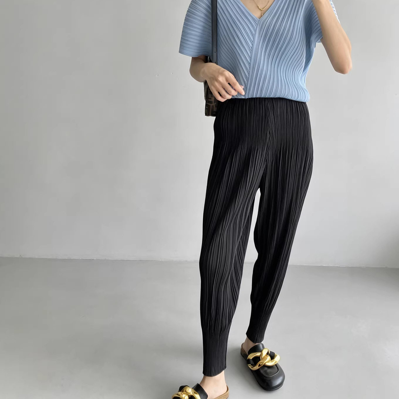 休闲裤子宽松bf慵懒风女夏季时尚百搭显瘦灯笼裤通勤束脚裤薄