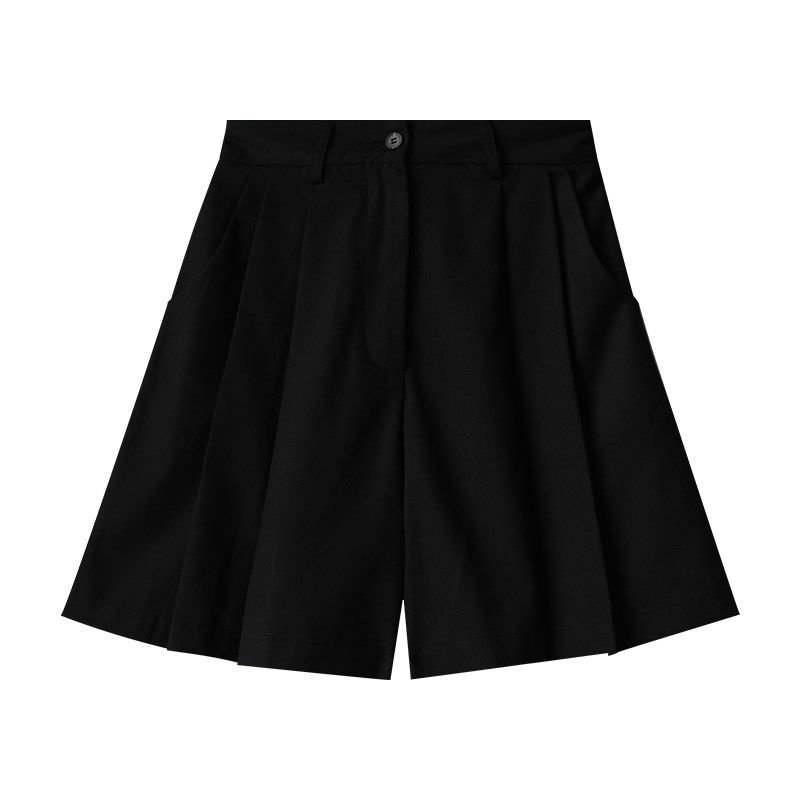 大码女装胖妹妹mm开叉西装短裤夏季薄款宽松显瘦阔腿五分裤200斤