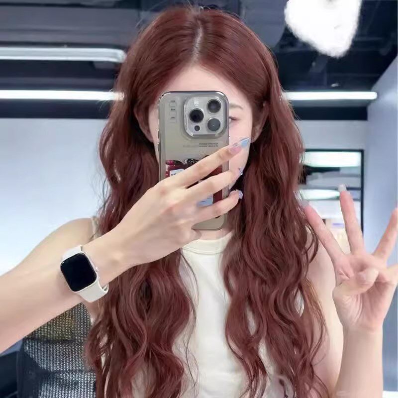 前蕾丝假发女日常网红棕色长卷发lolitta新款自然甜美全头套