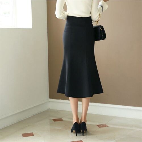 2021春秋季半身裙新款弹力鱼尾裙中款修身包臀裙高腰一步裙A字裙