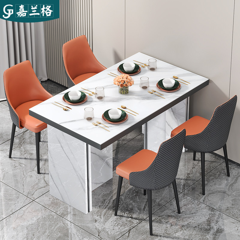 轻奢岩板岛台餐桌一体家用餐厅厨房吧台可移动岛台料理台茶桌定制