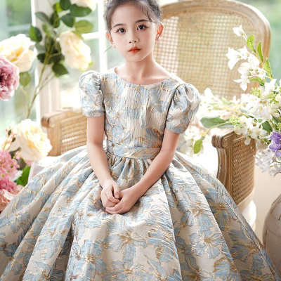 女童轻奢走秀公主裙高端宴会晚礼服元旦节日主持人比赛钢琴演出服